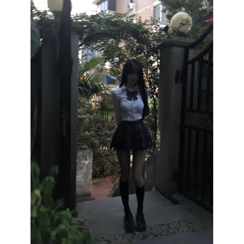 Original Jk Uniform Pure Desire Tight Waist Shirt Long Sleeve Top College Style Pleated Skirt Girls' Two-Piece Suit For Women - Image 5